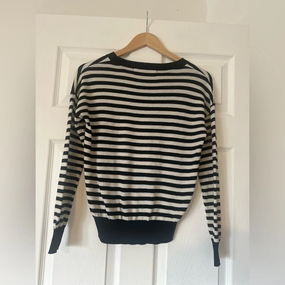 House of Harlow 1960 X Revolve Britt Sweater in Black + White Stripe, Size XXS. - Picture 5 of 8